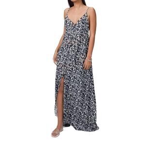 NEW AMIR SLAMA long floral dress in floral blue combo